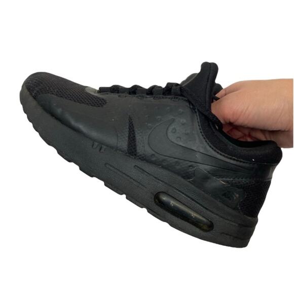 Nike Air Max Zero Essential black on black sneakers Sz 2 Youth - Picture 7 of 9